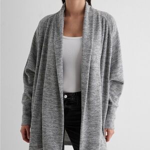 Express waffle knit Heather Gray Cardigan